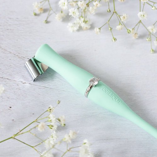 Moblique Solitaire White Gold Mo Ring-Dip Pen Accessory-Luis Creations-