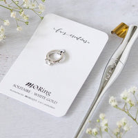Moblique Solitaire White Gold Mo Ring - Luis Creations - Under the Rowan Trees