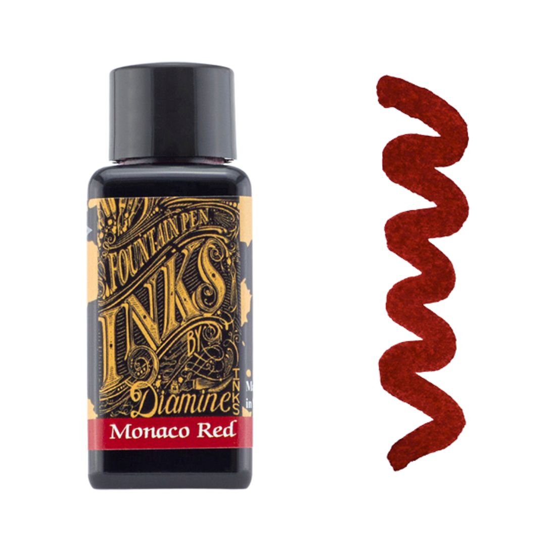 Monaco Red Diamine Fountain Pen Ink 30ml - Diamine - Under the Rowan Trees