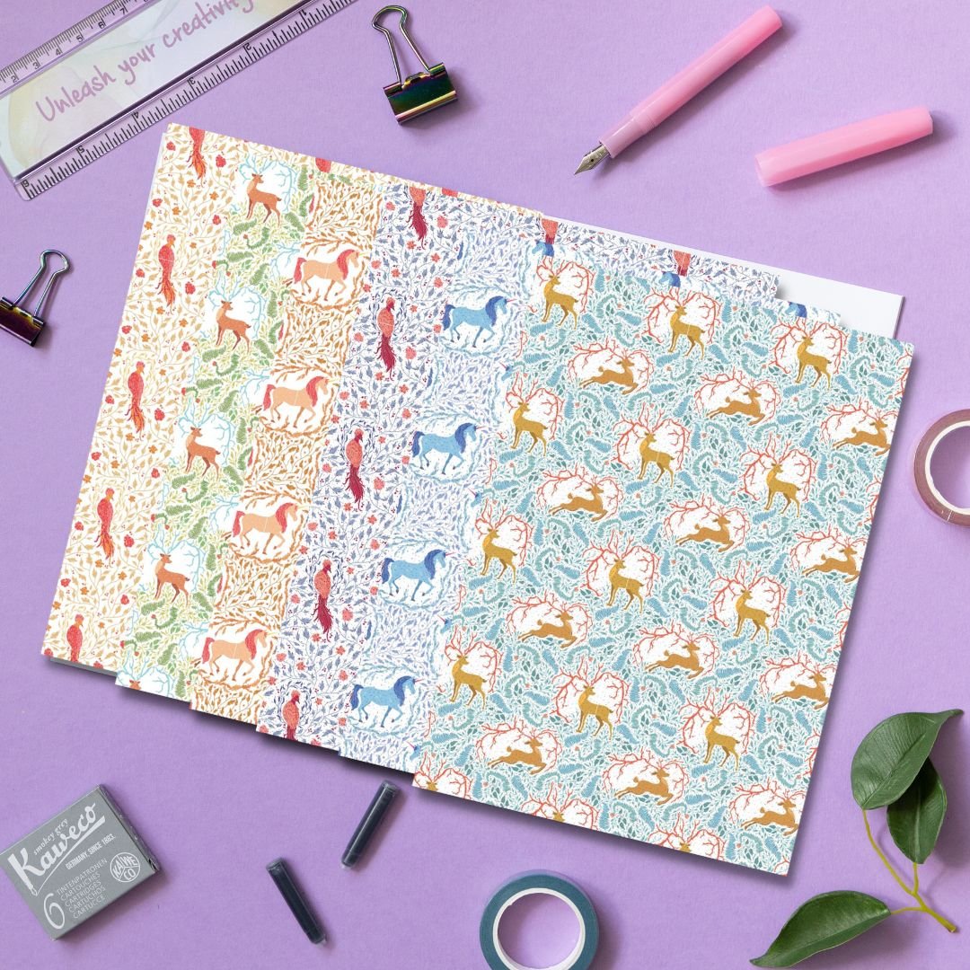 Mythical Beasts Scrapbook Papers - Digital Download - Under the Rowan Trees - Under the Rowan Trees