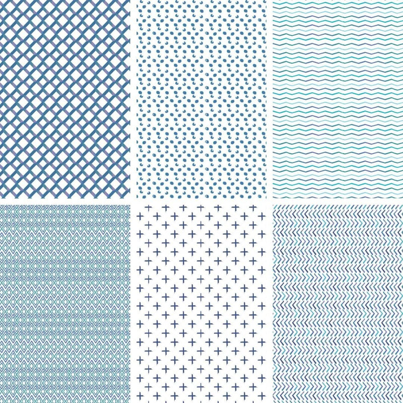 Ocean Scrapbook Paper Digital Download-Digital Downloads-Under the Rowan Trees-