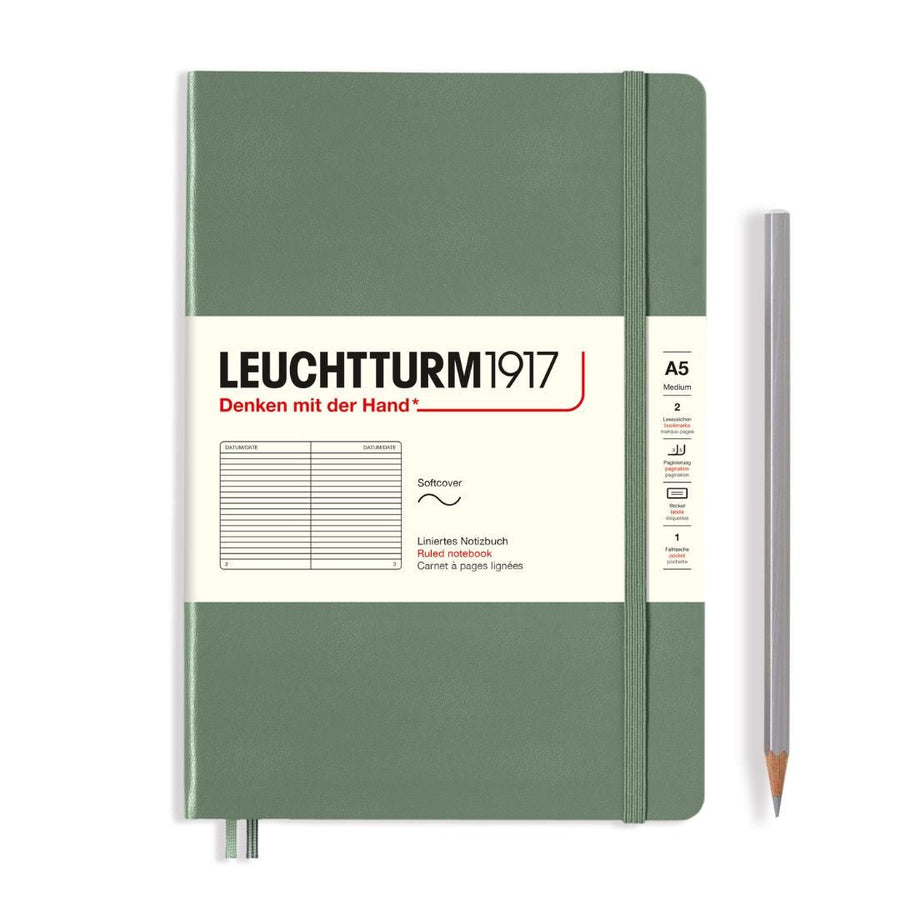 Olive A5 Softcover Lined Notebook - Leuchtturm 1917 - Notebooks - Under the Rowan Trees