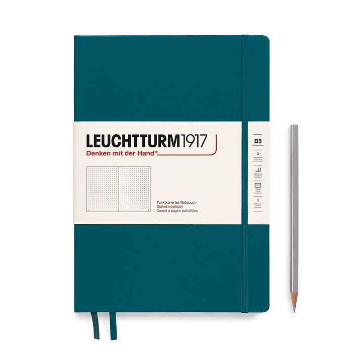 Pacific Green Hardcover B5 Dotted Notebook - Leuchtturm 1917 - Notebooks - Under the Rowan Trees