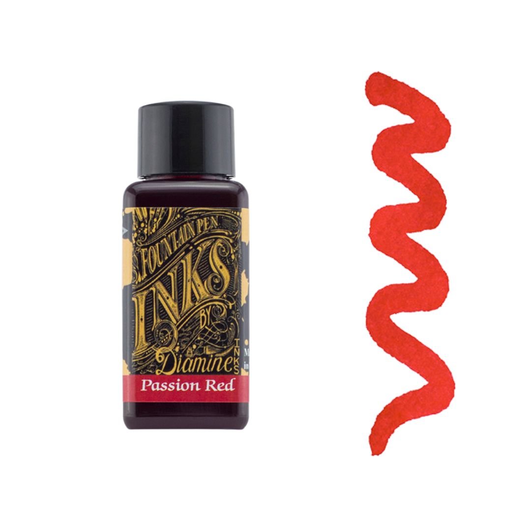 Passion Red Diamine Fountain Pen Ink 30ml - Diamine - Under the Rowan Trees