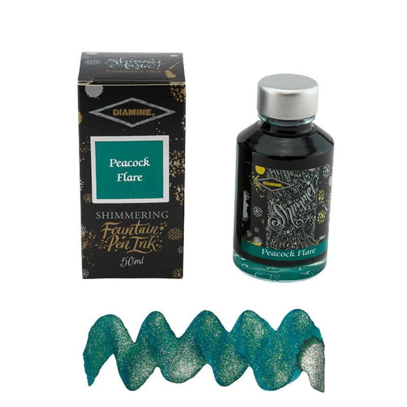 Diamine Shimmer Fountain Pen Ink 50ml-Fountain Pen Inks-Diamine-Peacock Flare