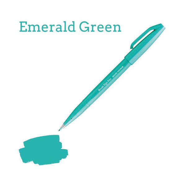 Pentel Brush Sign Pen - 36 colours-Pens-Pentel-Emerald Green