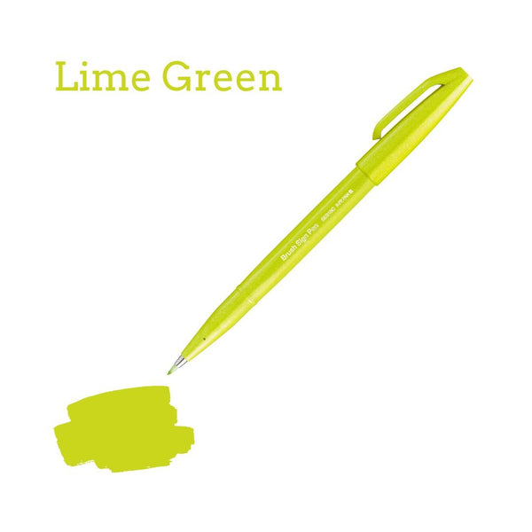 Pentel Brush Sign Pen - 36 colours-Pens-Pentel-Lime Green