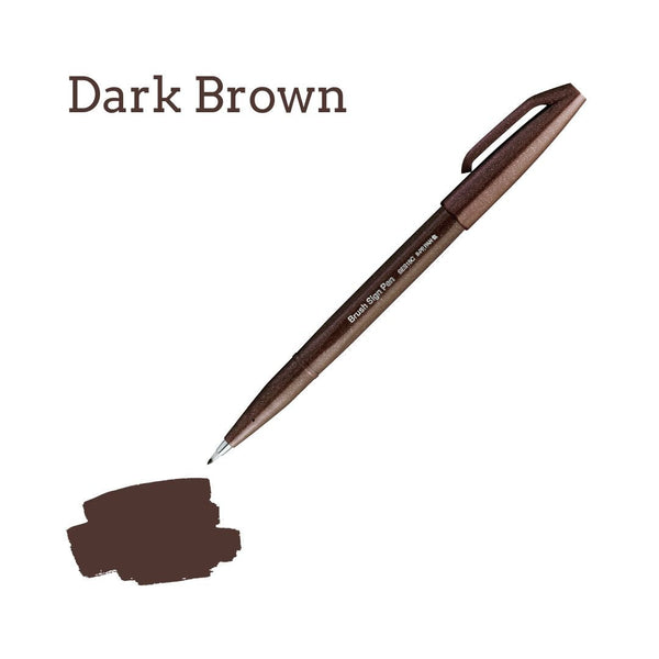 Pentel Brush Sign Pen - 36 colours-Pens-Pentel-Dark Brown