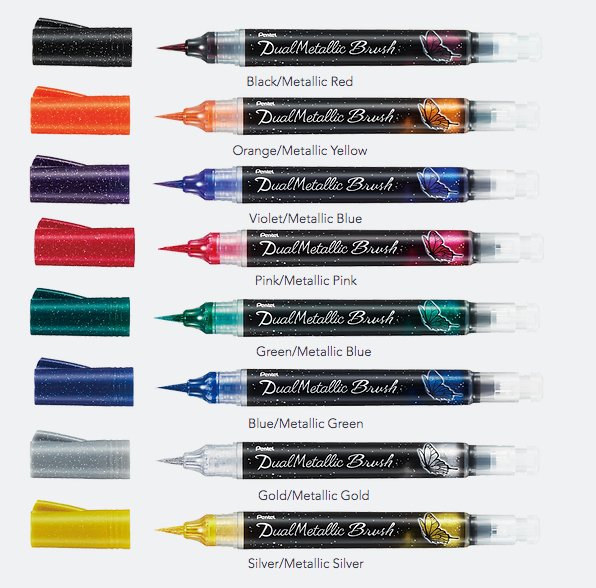Pentel Dual Metallic Brush Pen-Pens-Pentel-Blue Green