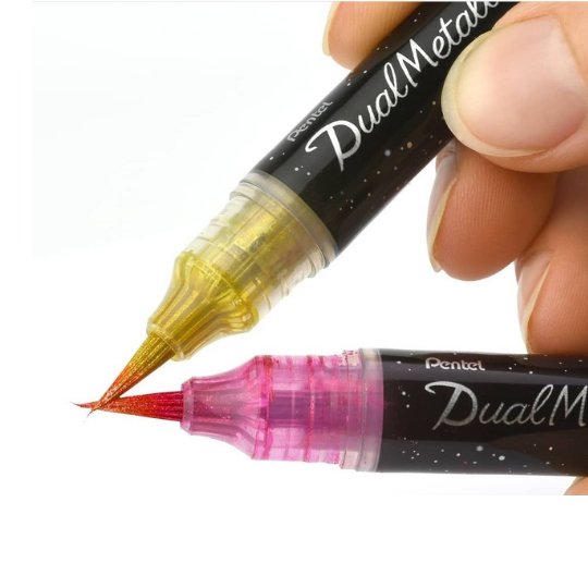 Pentel Dual Metallic Brush Pen-Pens-Pentel-Blue Green