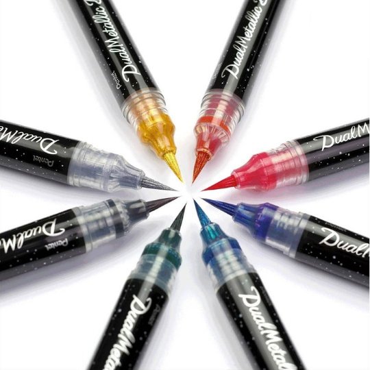 Pentel Dual Metallic Brush Pen-Pens-Pentel-Blue Green