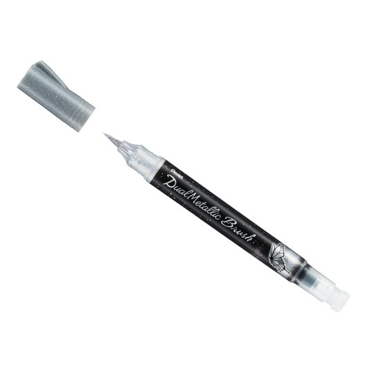 Pentel Dual Metallic Brush Pen-Pens-Pentel-Silver