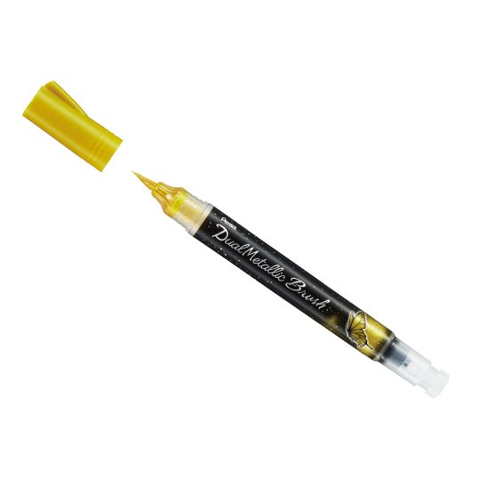 Pentel Dual Metallic Brush Pen-Pens-Pentel-Gold