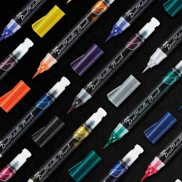 Pentel Dual Metallic Brush Pen-Pens-Pentel-Blue Green
