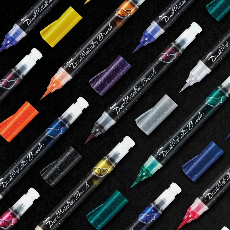 Pentel Dual Metallic Brush Pen-Pens-Pentel-Blue Green