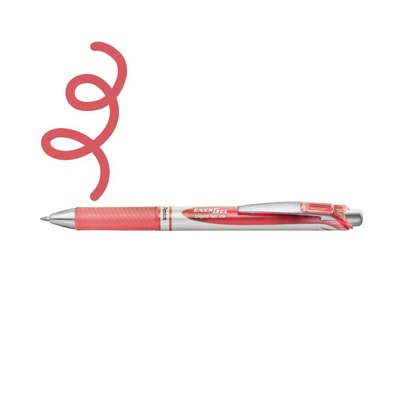 Pentel EnerGel Retractable Pen 0.7mm-Pens-Pentel-Coral Pink