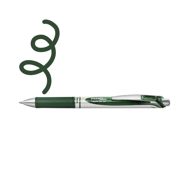 Pentel EnerGel Retractable Pen 0.7mm-Pens-Pentel-Forest Green