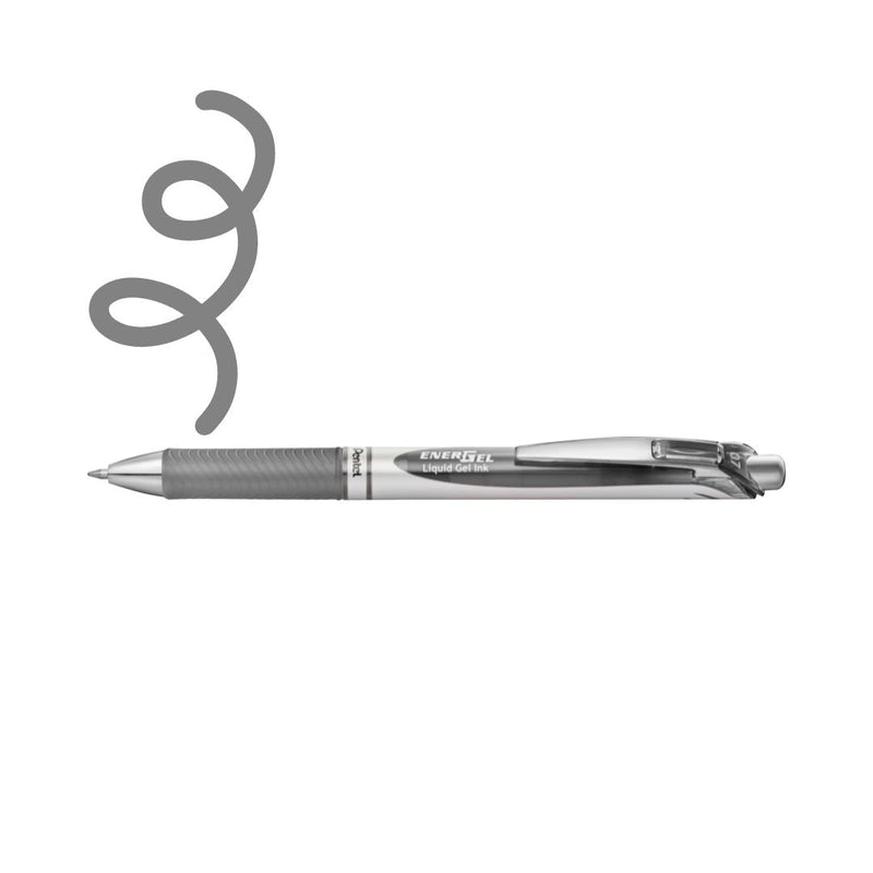 Pentel EnerGel Retractable Pen 0.7mm-Pens-Pentel-Grey