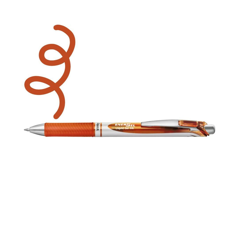 Pentel EnerGel Retractable Pen 0.7mm-Pens-Pentel-Orange