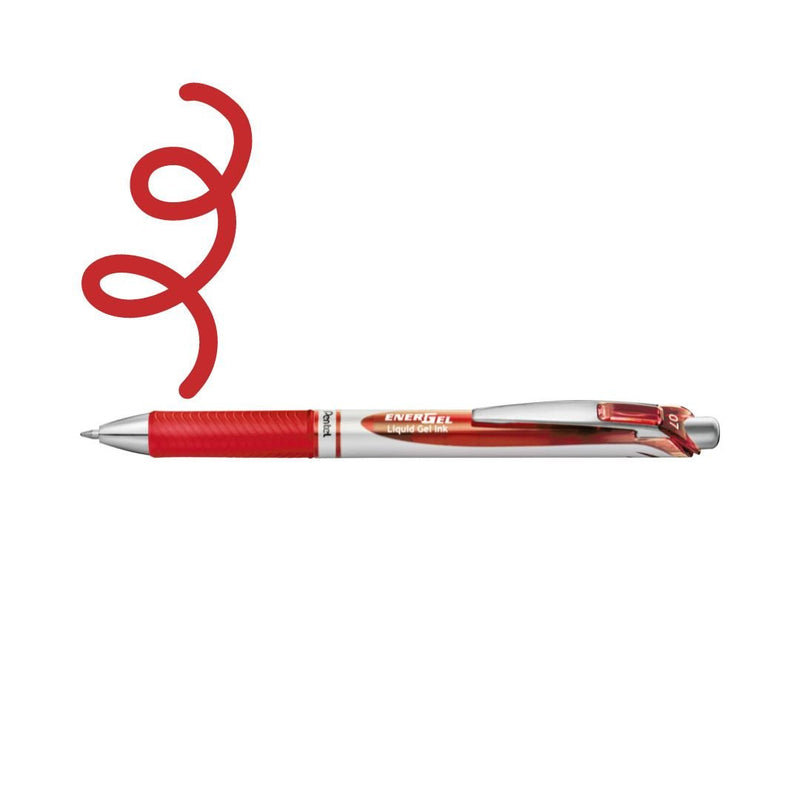 Pentel EnerGel Retractable Pen 0.7mm-Pens-Pentel-Red