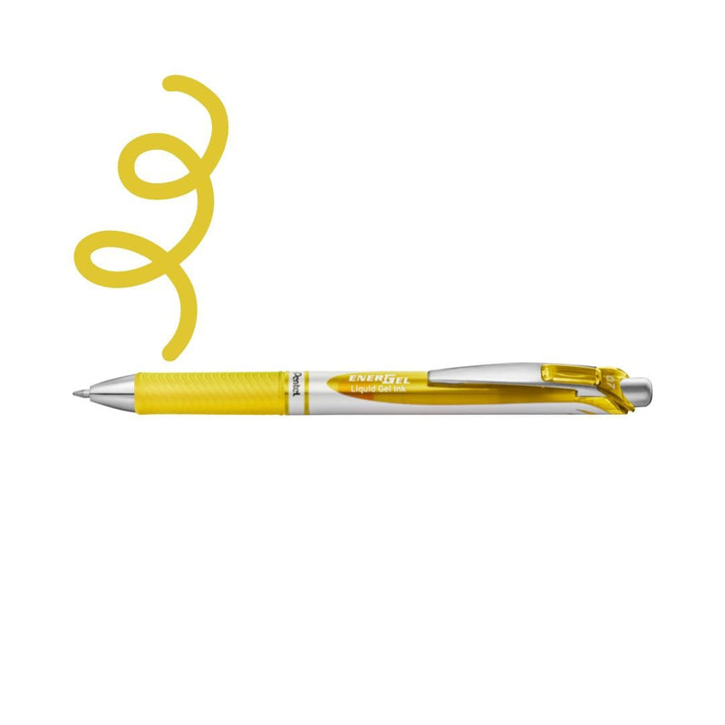 Pentel EnerGel Retractable Pen 0.7mm-Pens-Pentel-Yellow