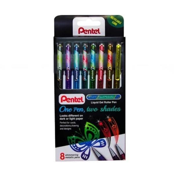 Pentel Fantasy Dual Metallic Pens Set of 8-Pens-Pentel-