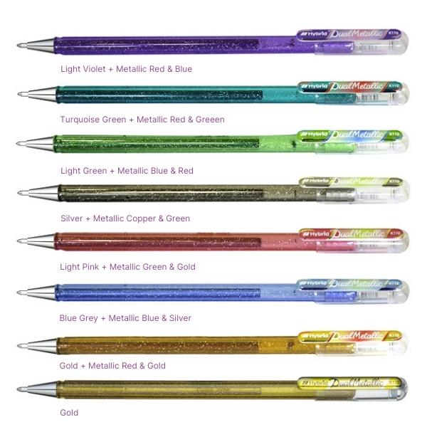 Pentel Fantasy Dual Metallic Pens Set of 8-Pens-Pentel-