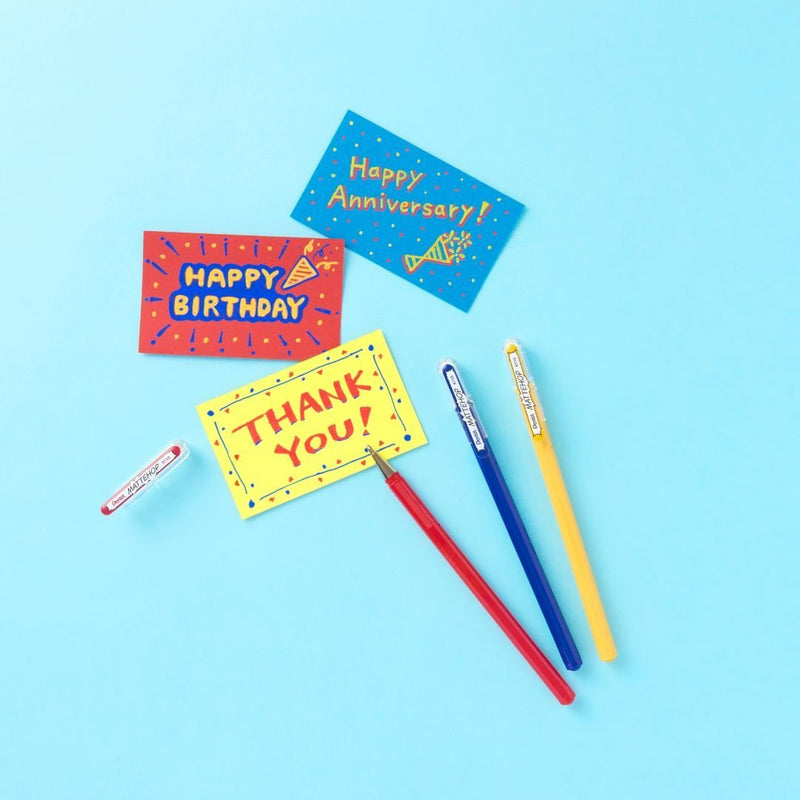 Pentel Mattehop Gel Pens Original Colours Set of 7 Primary Colours
