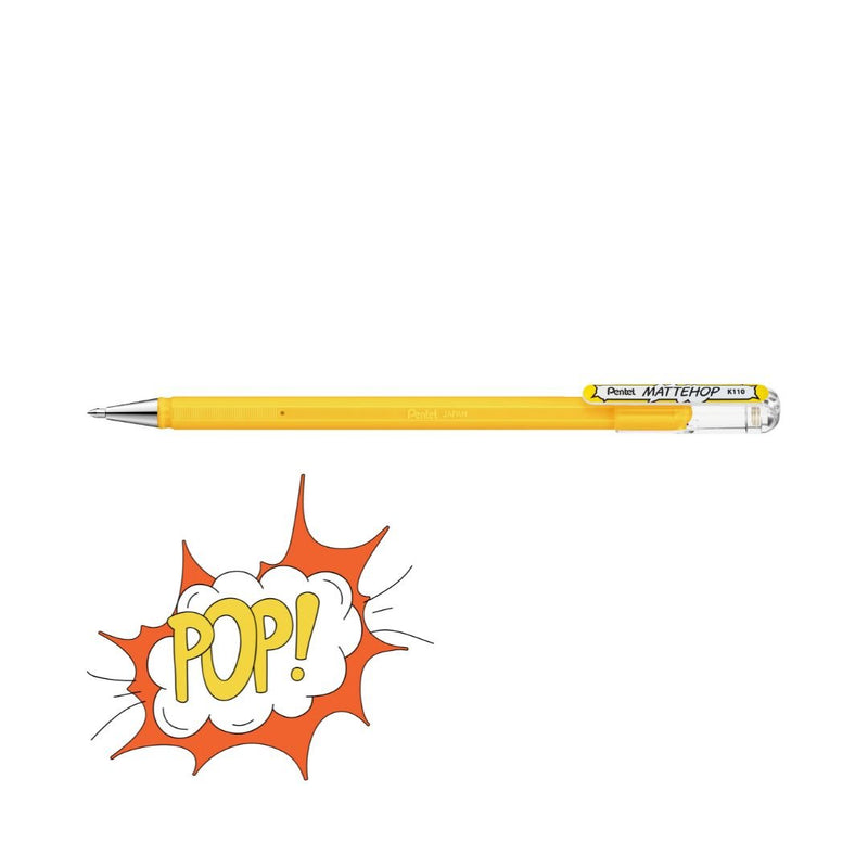 Pentel Mattehop Gel Pens-Pens-Pentel-Yellow