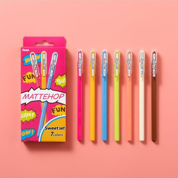 Pentel Mattehop Sweet Colours Set of 7-Pens-Pentel-