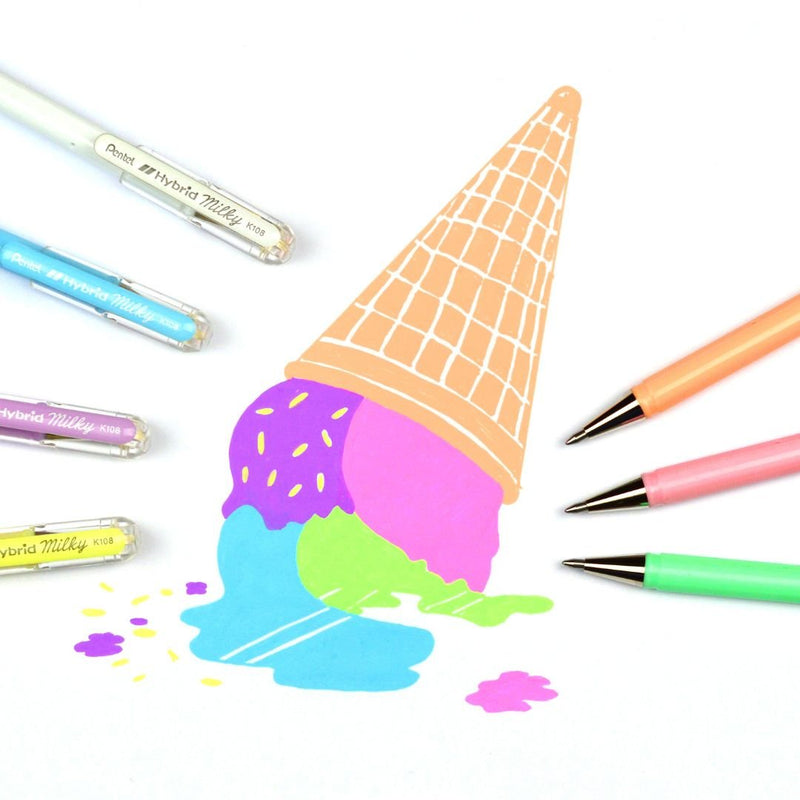 Pentel Milky Gel Pens-Pens-Pentel-Pastel Blue