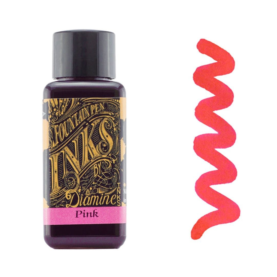 Pink Diamine Fountain Pen Ink 30ml - Diamine - Under the Rowan Trees