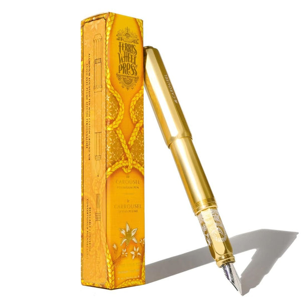 Plaited Gold Tress Aluminium Fountain Pen-Pens-Ferris Wheel Press-