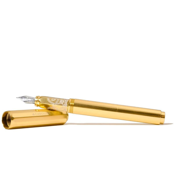 Plaited Gold Tress Aluminium Fountain Pen-Pens-Ferris Wheel Press-
