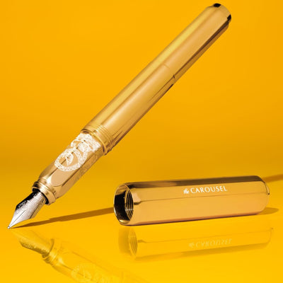 Plaited Gold Tress Aluminium Fountain Pen-Pens-Ferris Wheel Press-