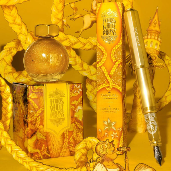 Plaited Gold Tress Aluminium Fountain Pen-Pens-Ferris Wheel Press-