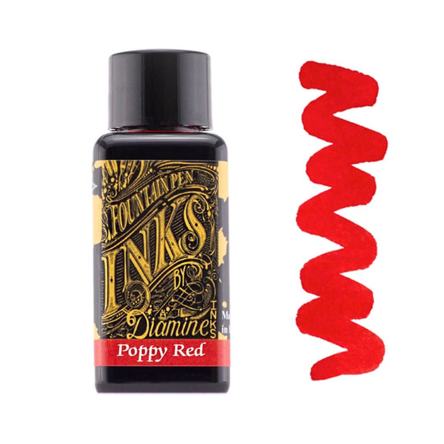 Poppy Red Diamine Fountain Pen Ink 30ml - Diamine - Under the Rowan Trees