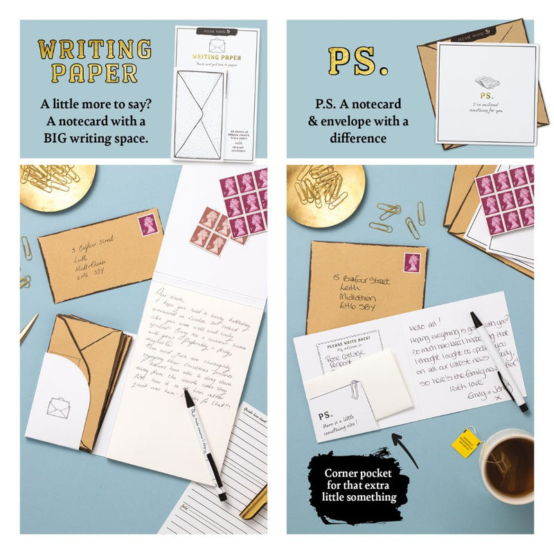 P.S. Notecard and Evenlope - Please Write-Letter Writing Set-If-