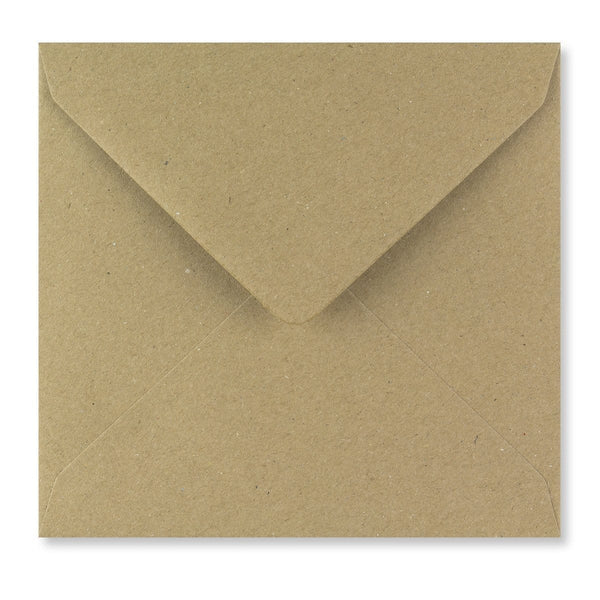 Recycled Kraft Envelope Square 155mm-Envelopes-Under the Rowan Trees-