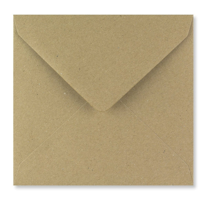Recycled Kraft Envelope Square 155mm-Envelopes-Under the Rowan Trees-