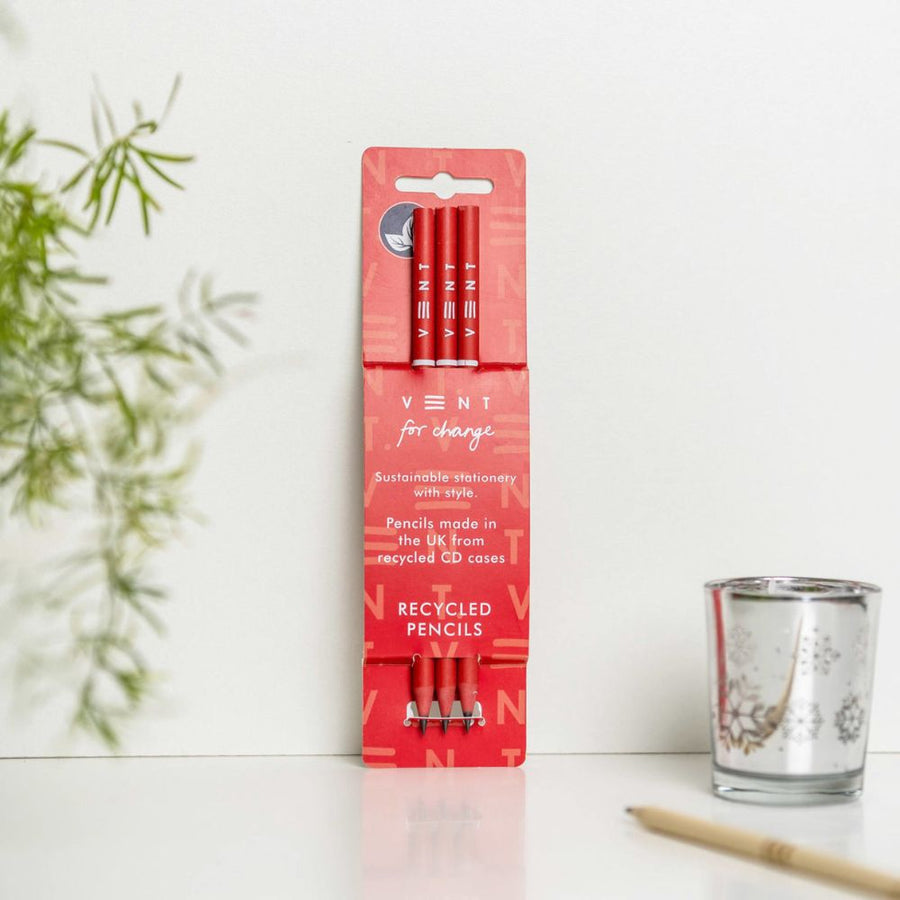 Recycled Pencil Set Red - Vent for Change - Under the Rowan Trees