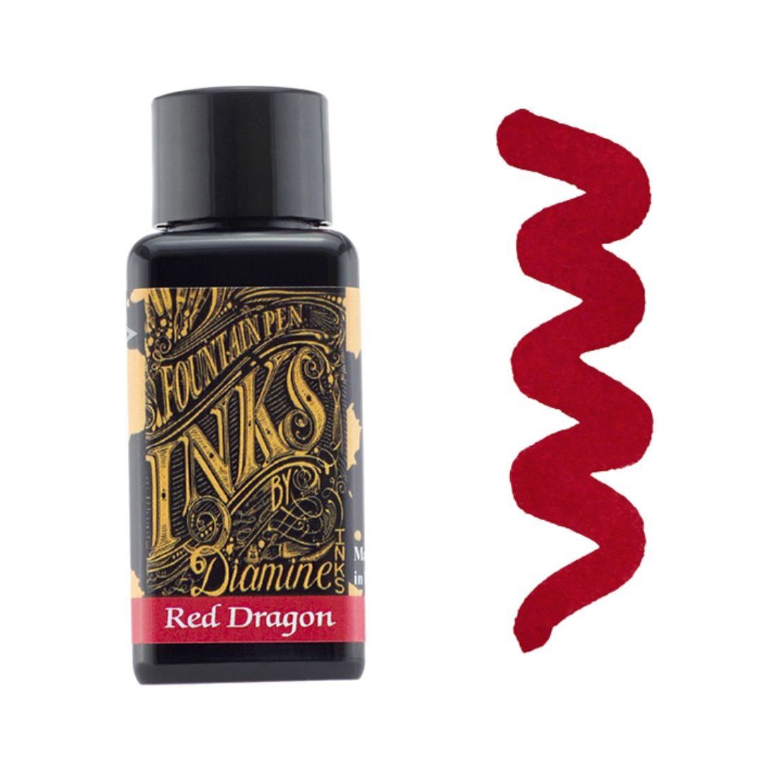 Red Dragon Diamine Fountain Pen Ink 30ml - Diamine - Under the Rowan Trees