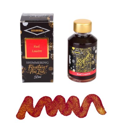 Red Lustre Diamine Shimmering Fountain Pen Ink 50ml - Diamine - Under the Rowan Trees