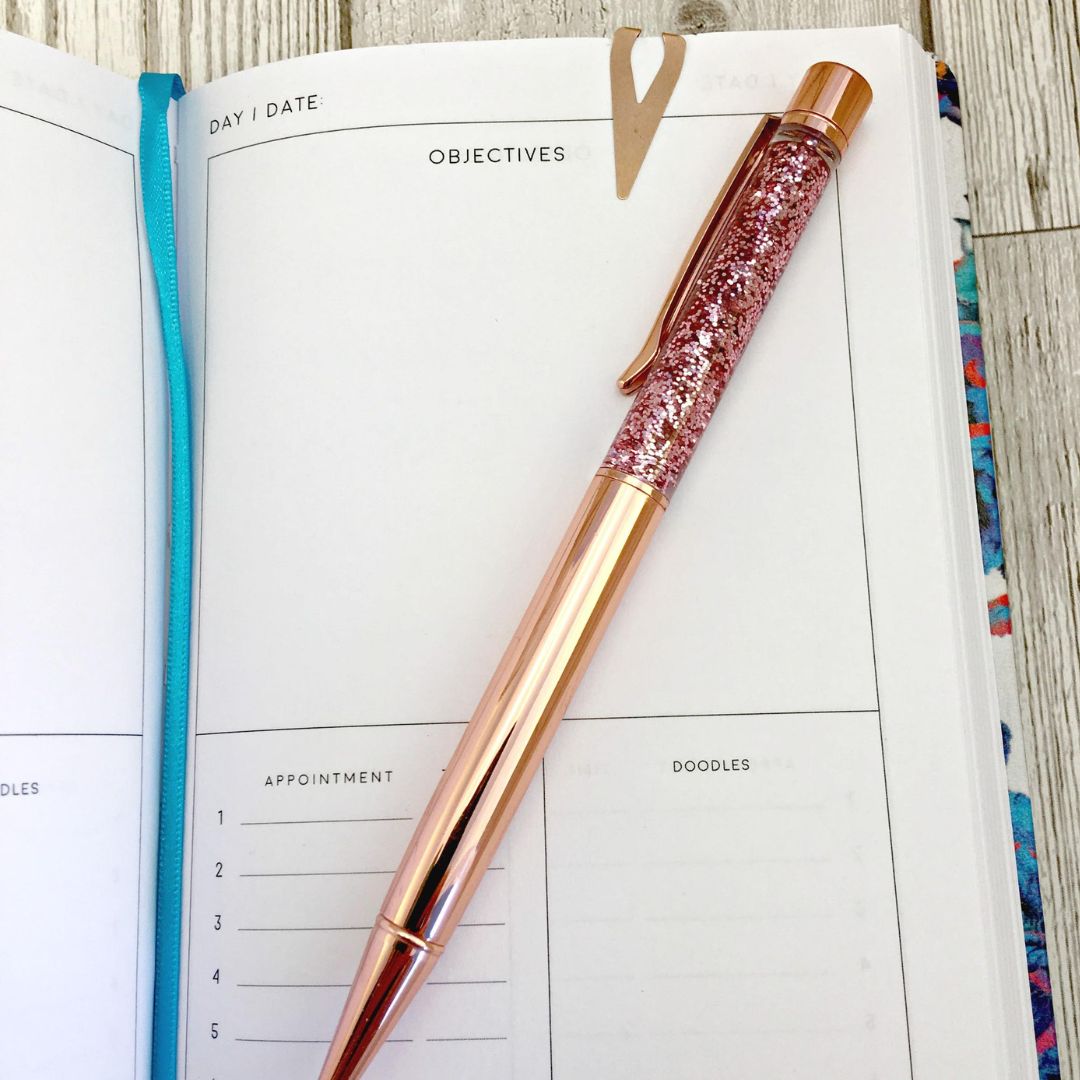 Rose Gold Glitter Flow Pen - Under the Rowan Trees - Pens - Under the Rowan Trees