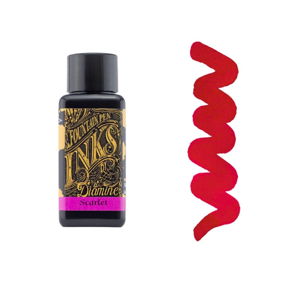 Scarlet Diamine Fountain Pen Ink 30ml - Diamine - Under the Rowan Trees