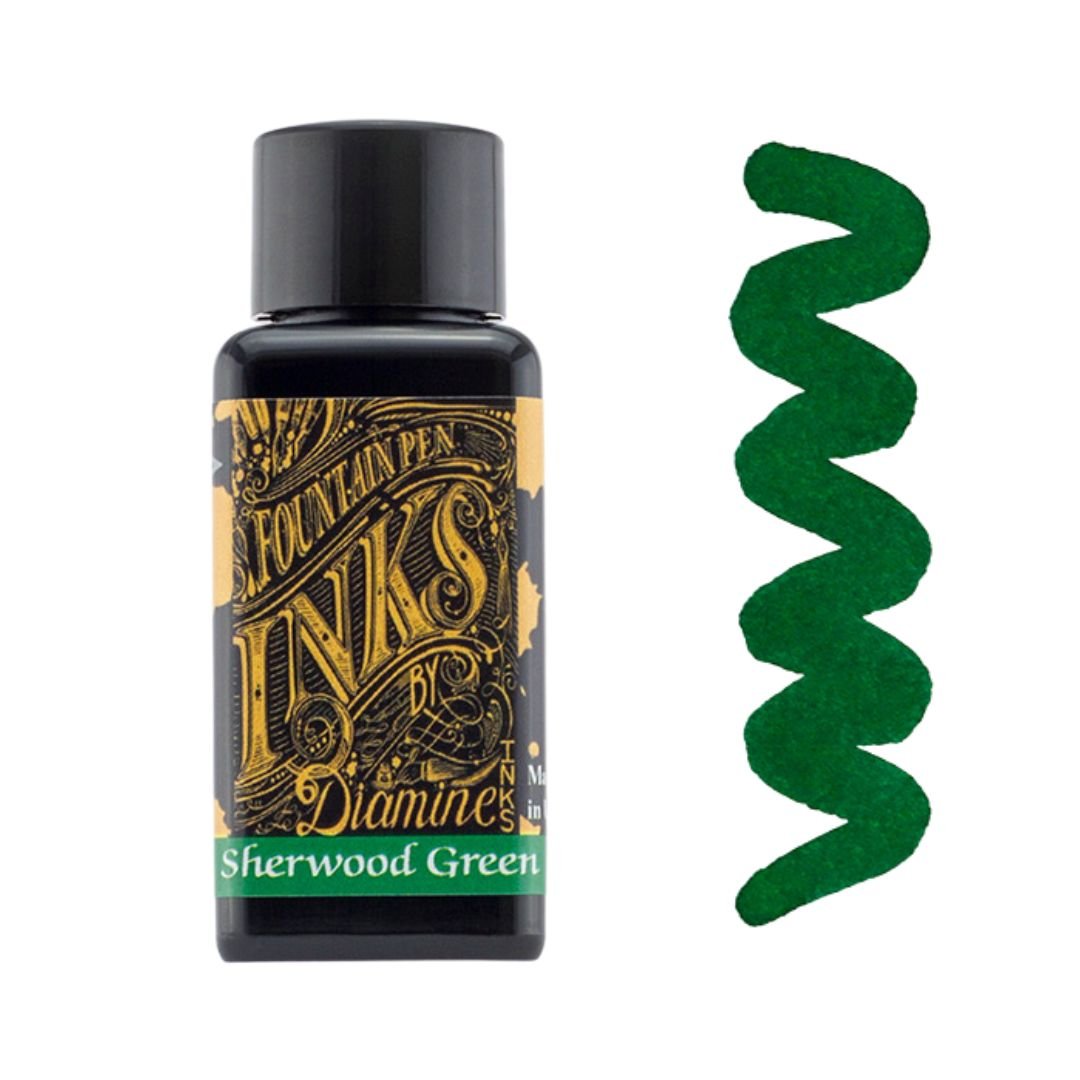 Sherwood Green Diamine Fountain Pen Ink 30ml - Diamine - Under the Rowan Trees