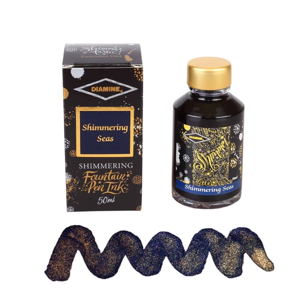 Shimmering Seas Diamine Shimmering Fountain Pen Ink 50ml - Diamine - Under the Rowan Trees