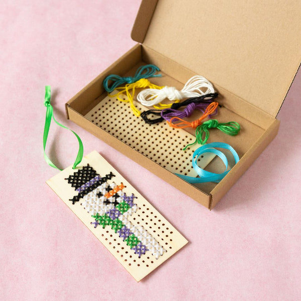 Snowman Bookmark Cross Stitch Kit-Craft Kits-Under the Rowan Trees-