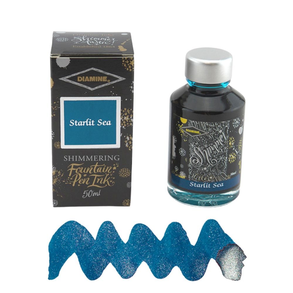 Starlit Sea Diamine Shimmering Fountain Pen Ink 50ml - Diamine - Under the Rowan Trees