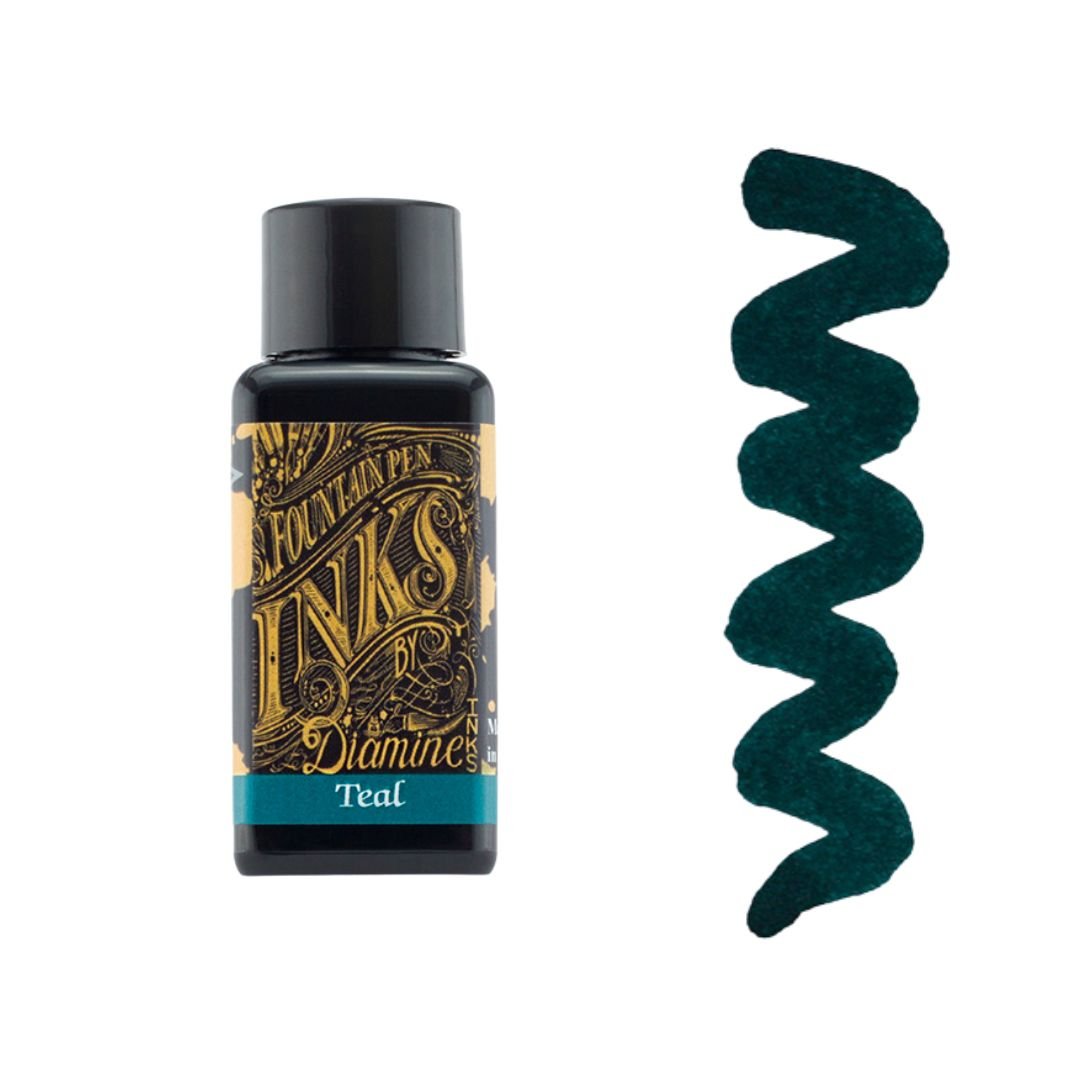 Teal Diamine Fountain Pen Ink 30ml - Diamine - Under the Rowan Trees